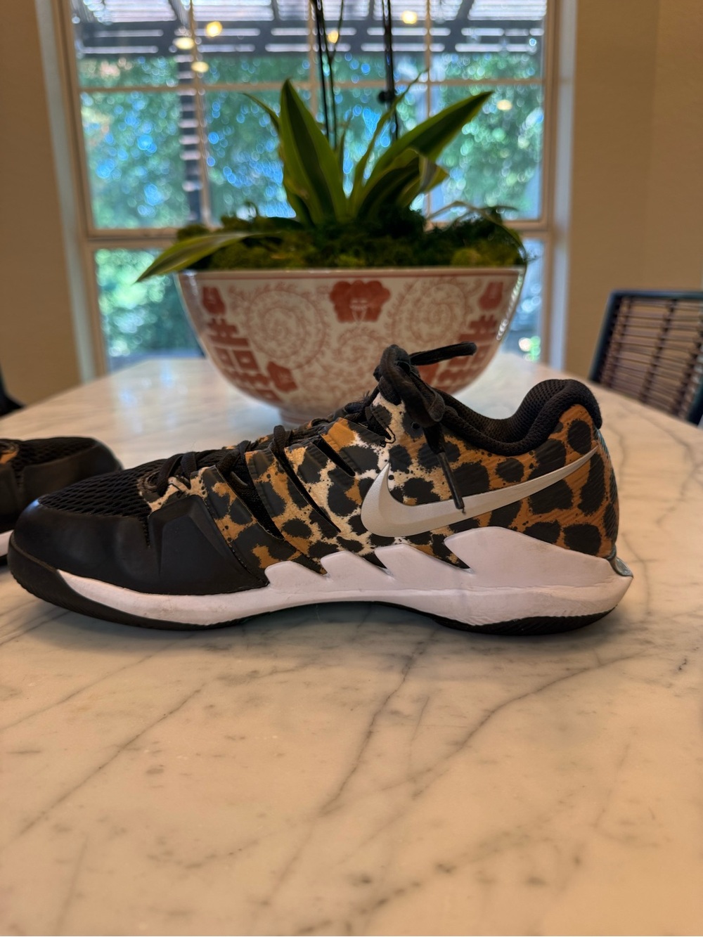 Nike Women’s Leopard Print Sneakers - Black, Brown & White